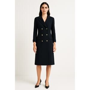 Vintage 60s Butte Knit Womens Dress Size S Wool Black Old Money Classic